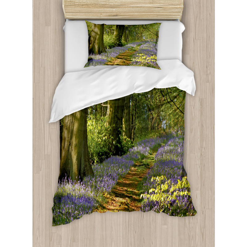 Path Between Bluebells Duvet Cover Set