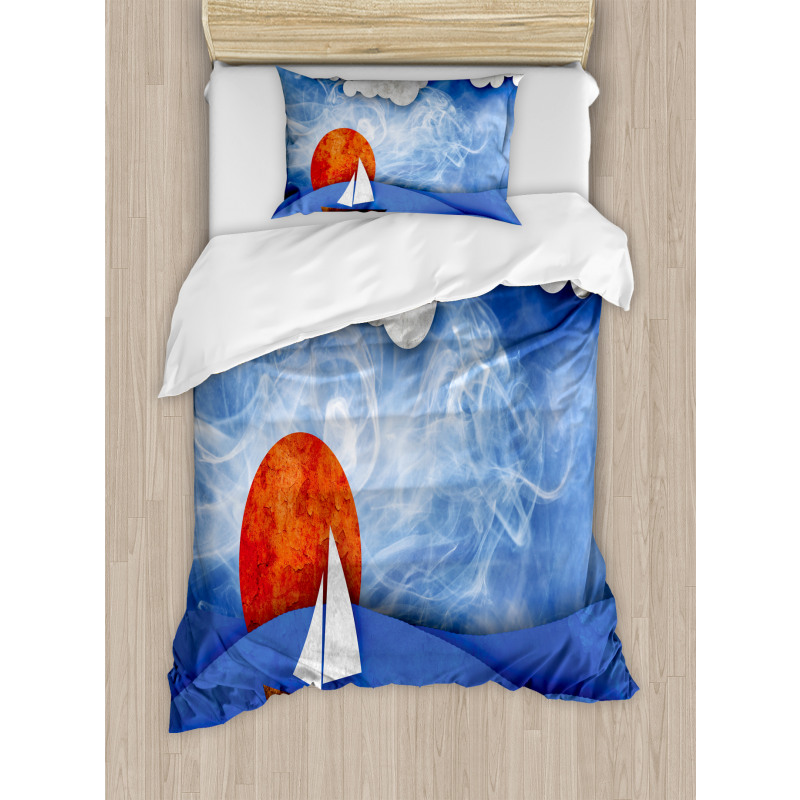 Ship on Misty Waters Duvet Cover Set