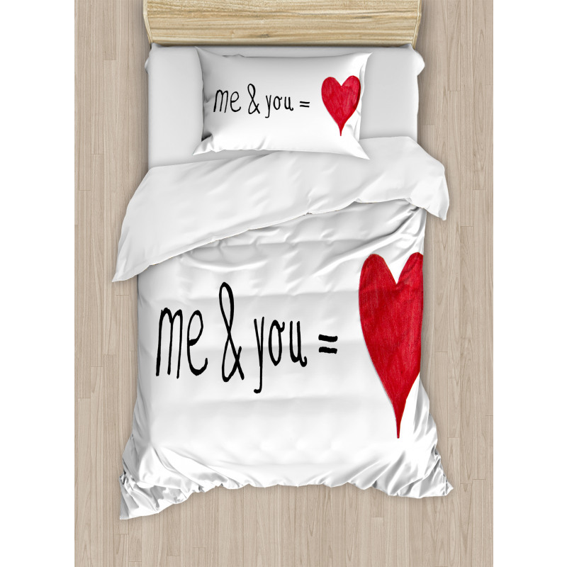 Words Affection Romance Duvet Cover Set