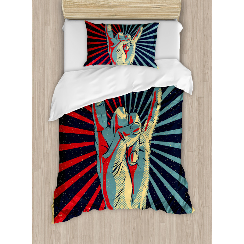 Rock 'n' Roll Hand Sign Duvet Cover Set