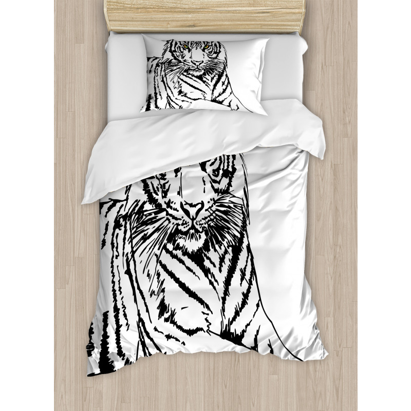 Sketch of Tiger African Duvet Cover Set