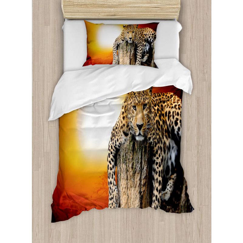 Safari Leopard on Tree Duvet Cover Set