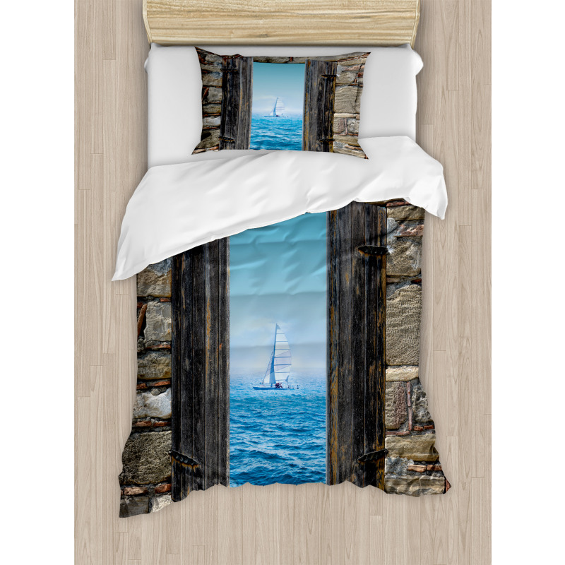 Sailing Boat Idyllic Duvet Cover Set