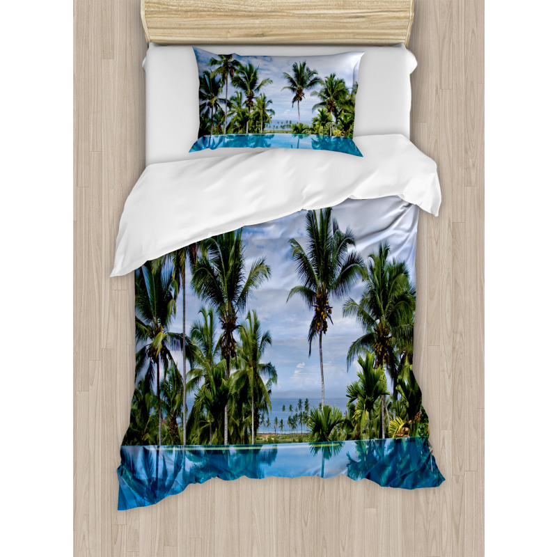 Infinity Pool Palm Duvet Cover Set