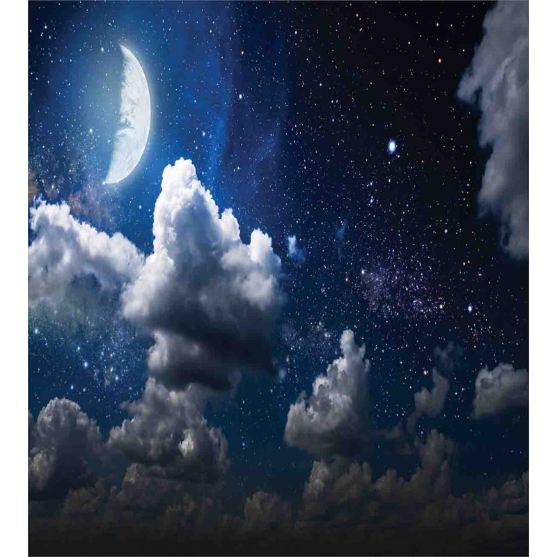 Moon Clouds Stars Night Duvet Cover Set