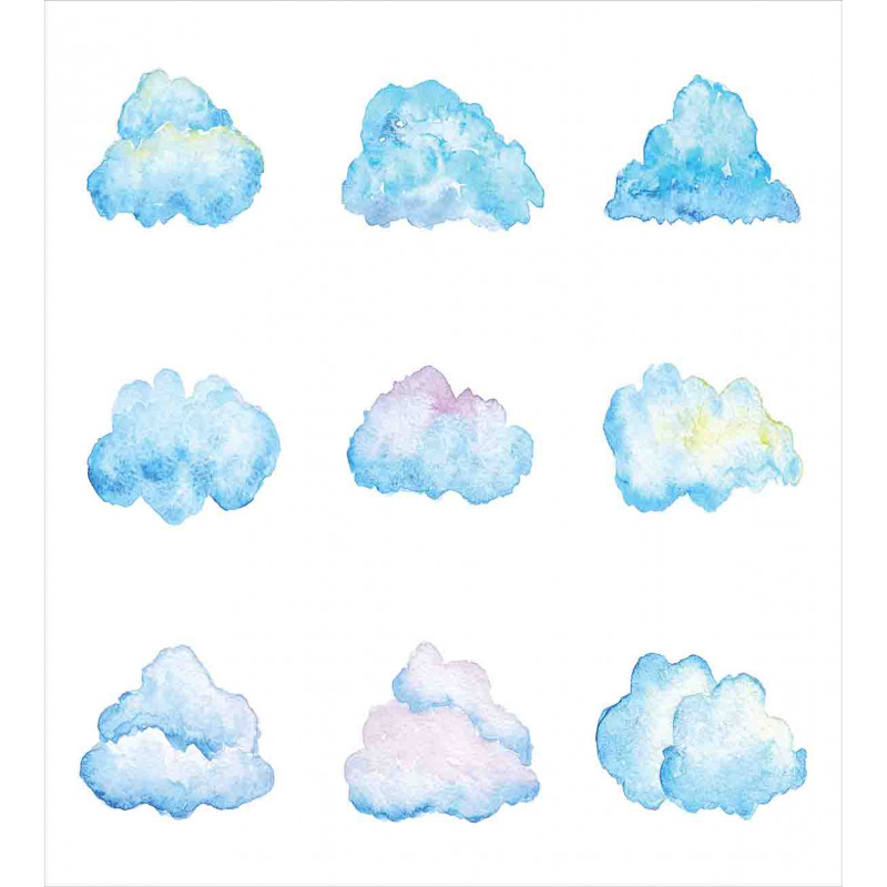 Cartoon Fluffy Clouds Duvet Cover Set