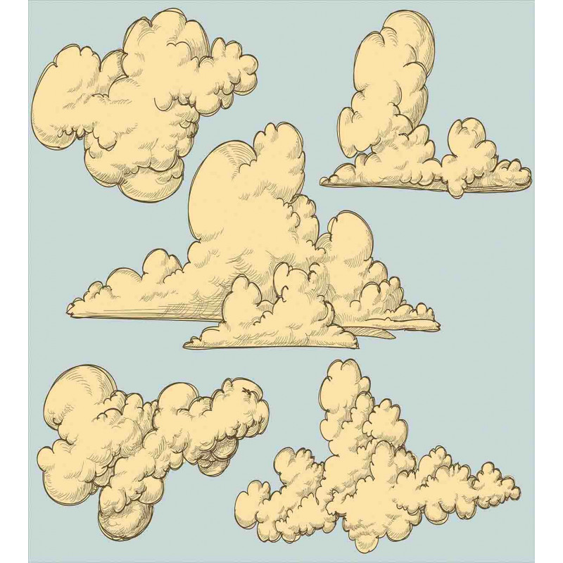 Cartoon Fluffy Clouds Art Duvet Cover Set