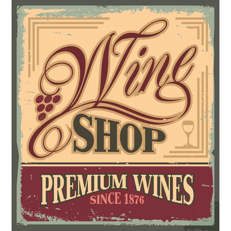 Old Wine Shop Sign Duvet Cover Set