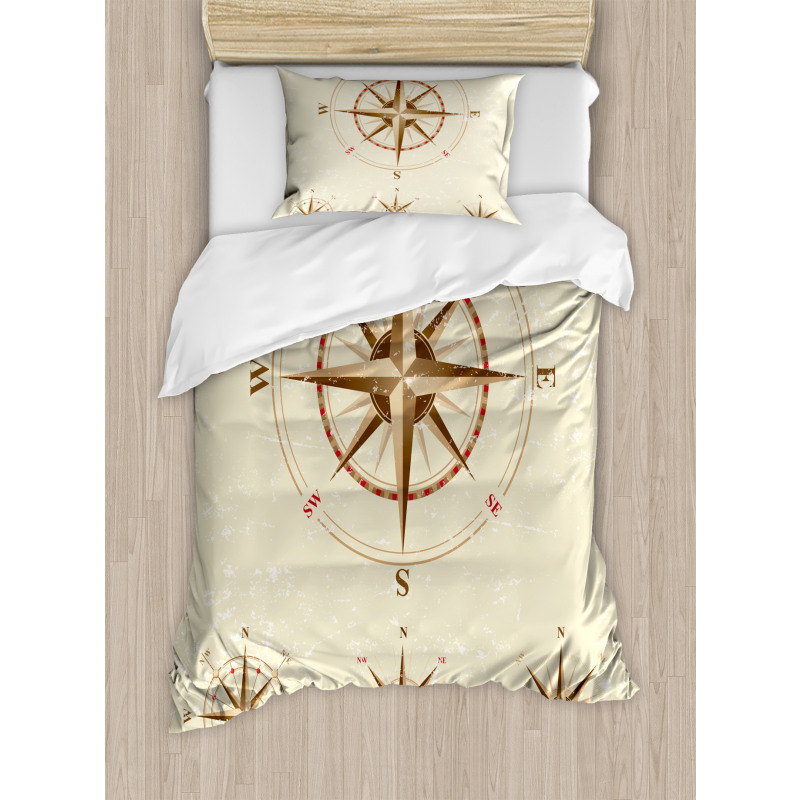 Compass Nautical Retro Duvet Cover Set