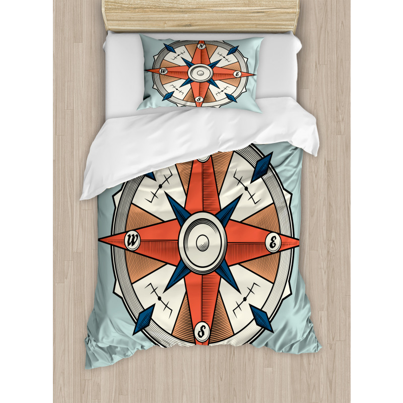 Cruise Compass Grunge Duvet Cover Set