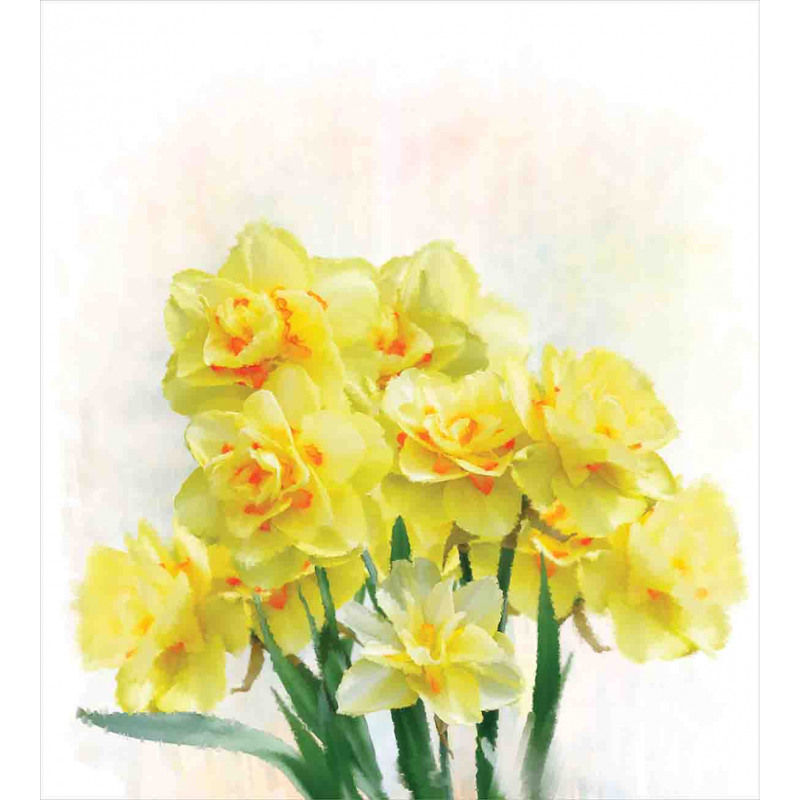 Paint of Daffodils Bouquet Duvet Cover Set