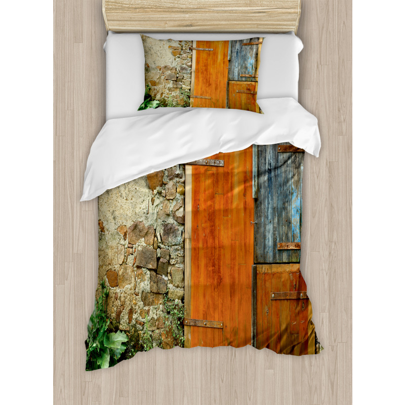 Old French Wooden Door Duvet Cover Set