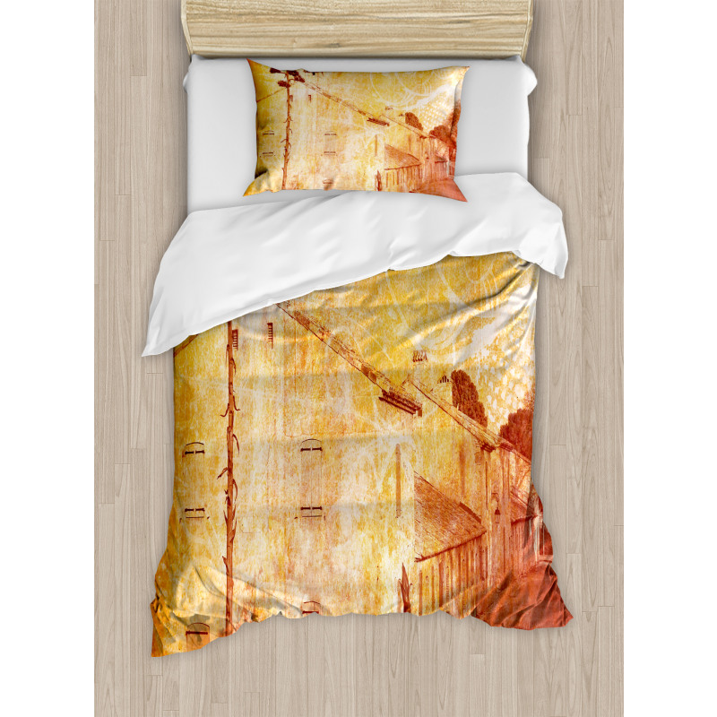 Retro French Street Duvet Cover Set