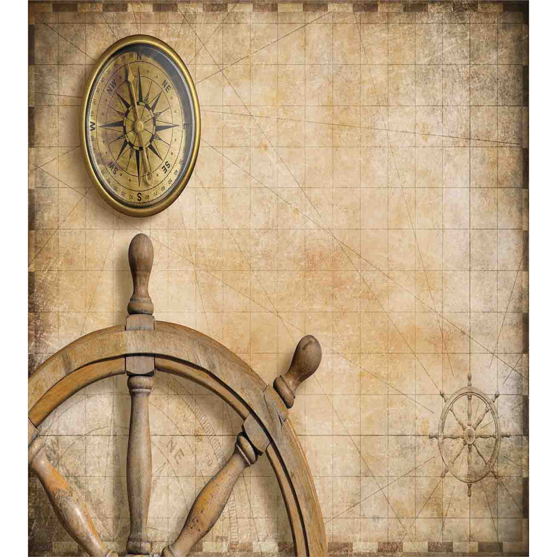 Wooden Wheel Compass Duvet Cover Set