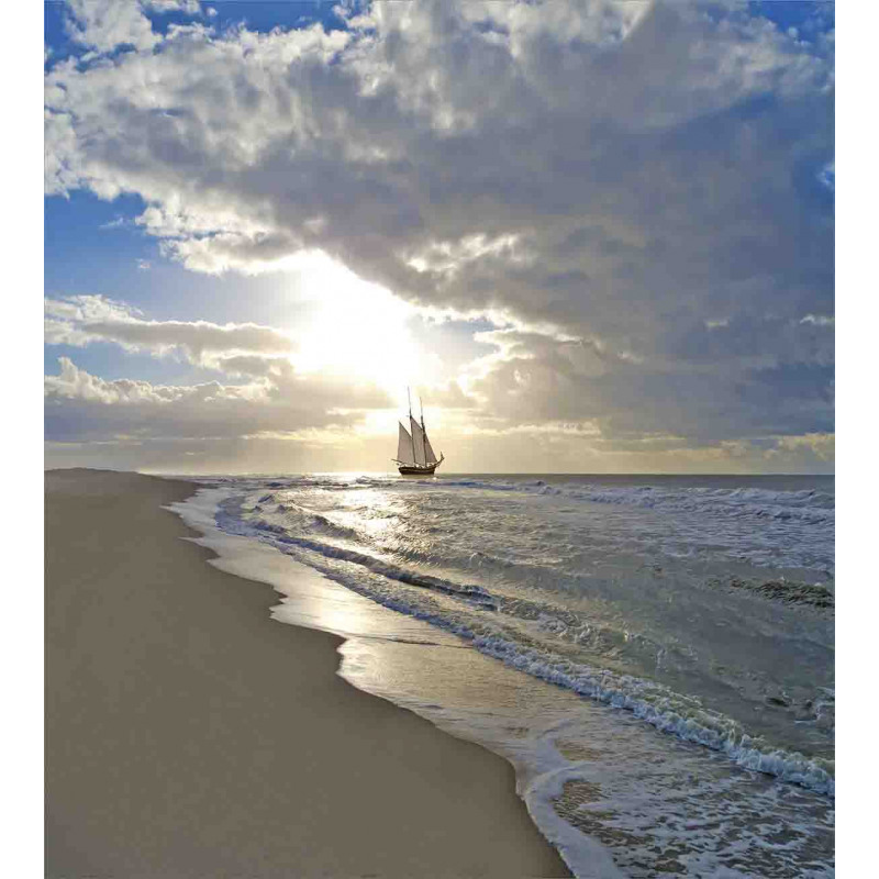 Sailing Shipt Sunset Duvet Cover Set