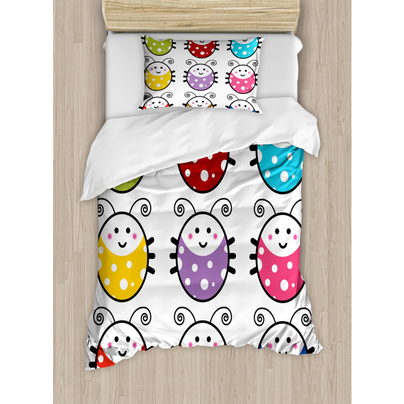 Smiling Ladybugs Set Duvet Cover Set