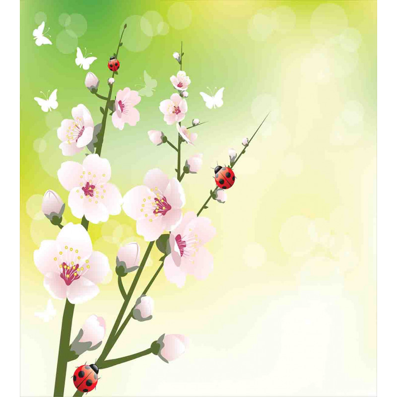 Blossoms Ladybugs Spring Duvet Cover Set