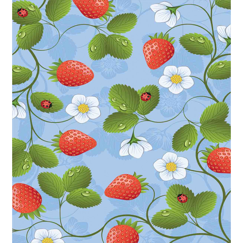 Strawberry Daisy Retro Duvet Cover Set