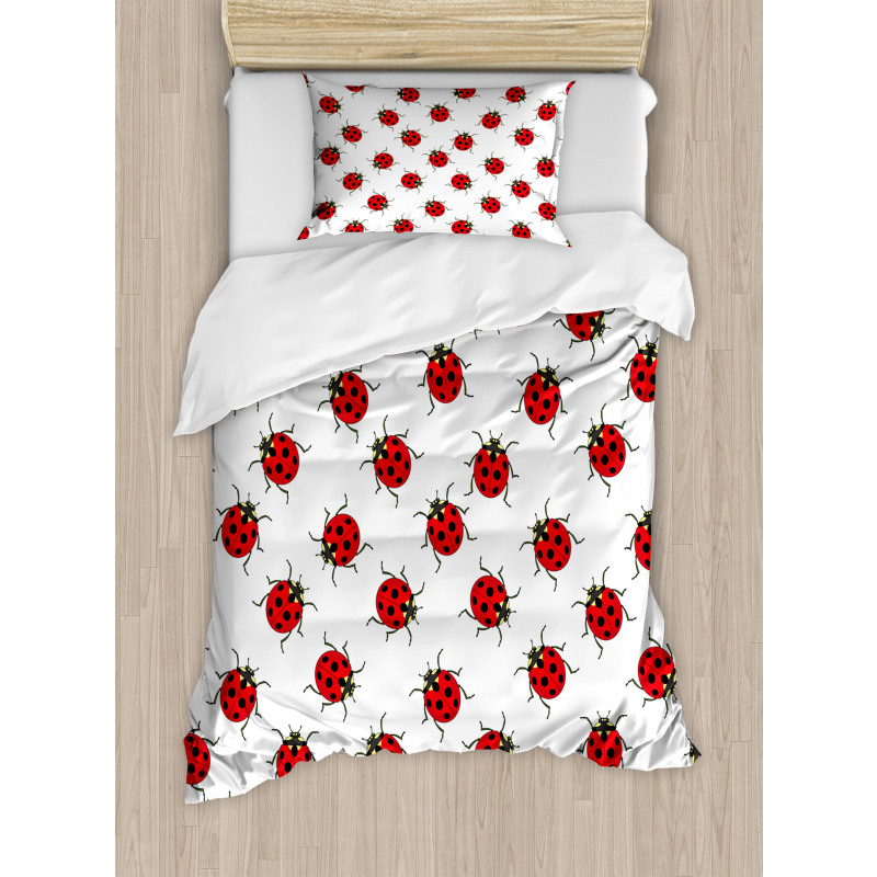 Ladybugs Patterns Duvet Cover Set