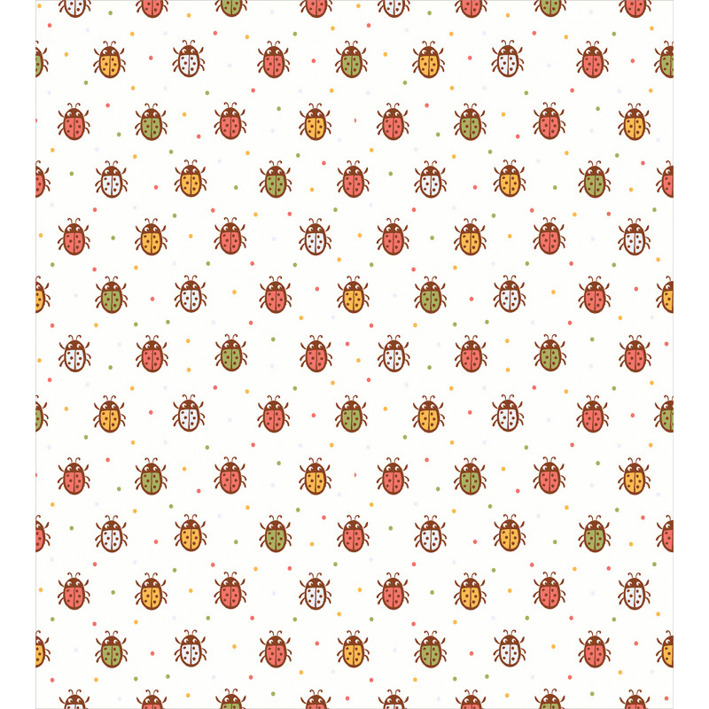 Pastel Colored Ladybugs Duvet Cover Set