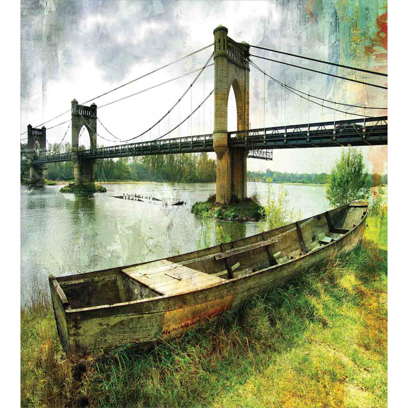 Bridge and Old Boat Duvet Cover Set