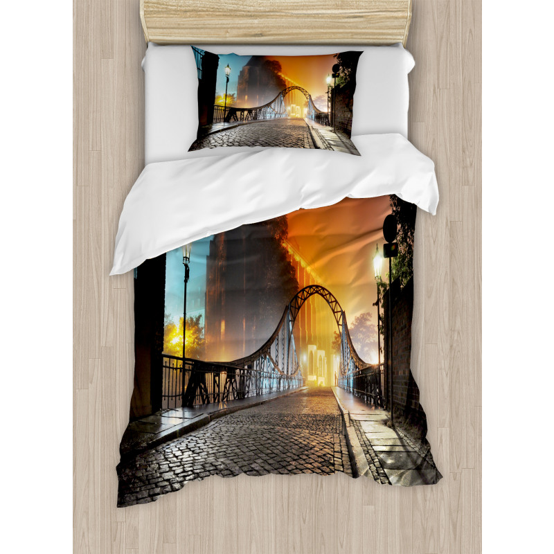 Old Town Bridge Night Duvet Cover Set