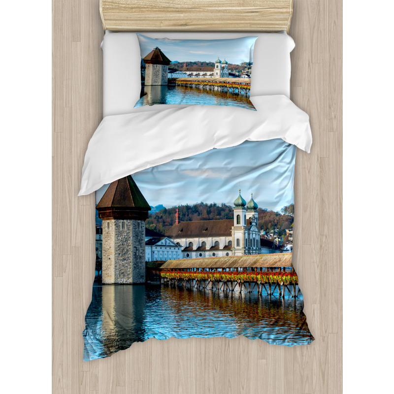 European Town Bridge Duvet Cover Set
