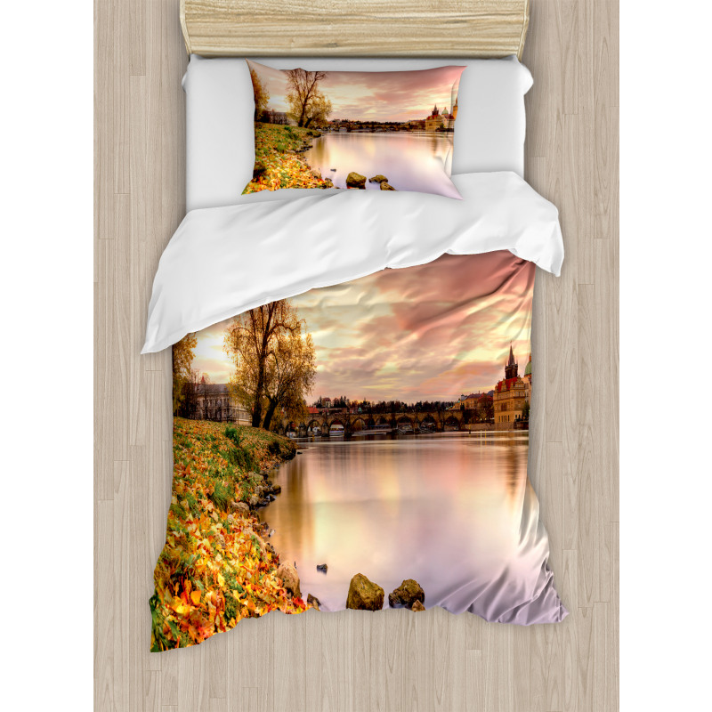 Prague Riverside Autumn Duvet Cover Set