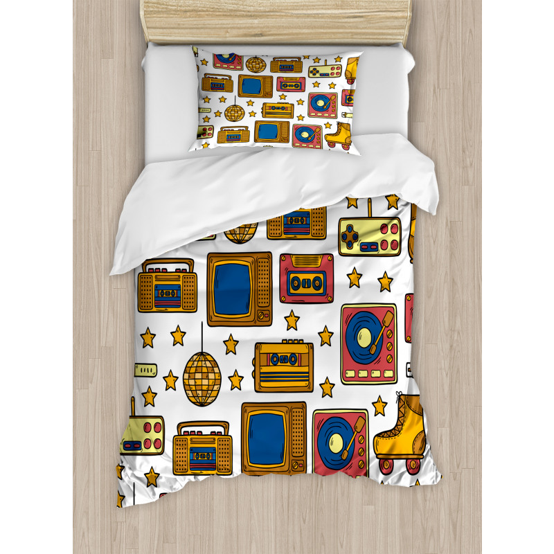 90s Theme Retro Duvet Cover Set