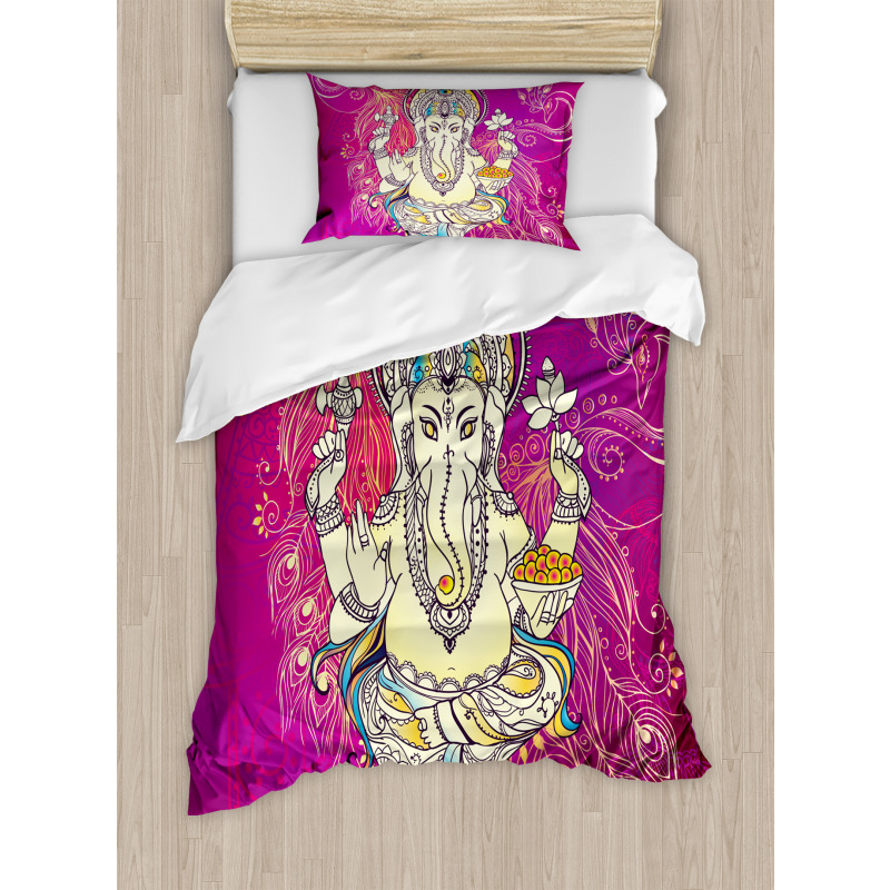 Folkloric Elephant Boho Duvet Cover Set