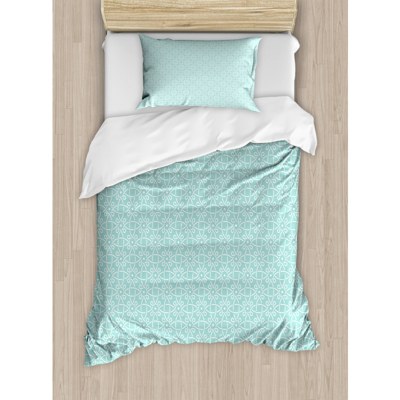 Aqua Celtic Patterns Duvet Cover Set