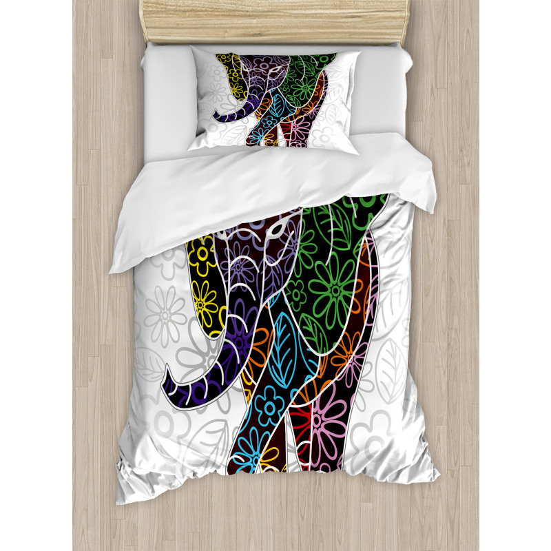 Floral Tribal Shapes Duvet Cover Set