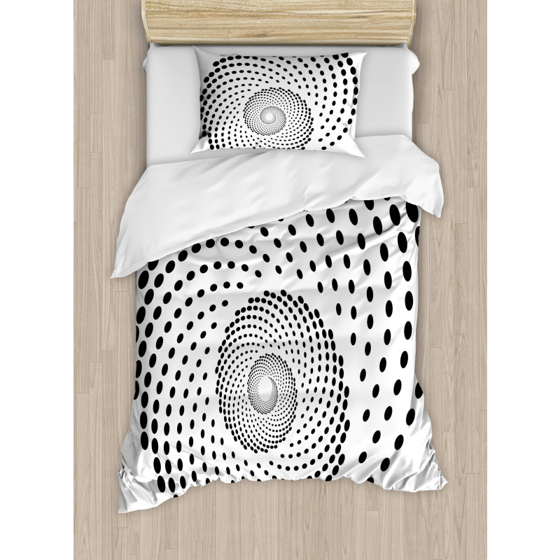 Spiral Monochrome Black Duvet Cover Set