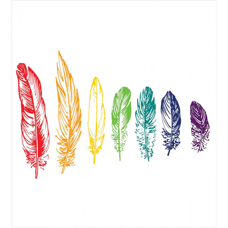 Rainbow Feathers Duvet Cover Set