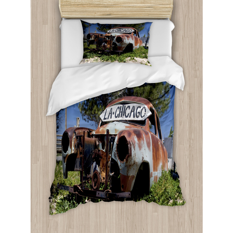 Old Abandoned Car USA Duvet Cover Set