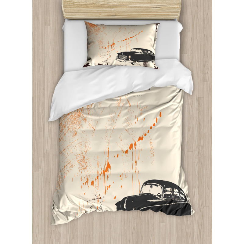 Old Fashioned Car Art Duvet Cover Set