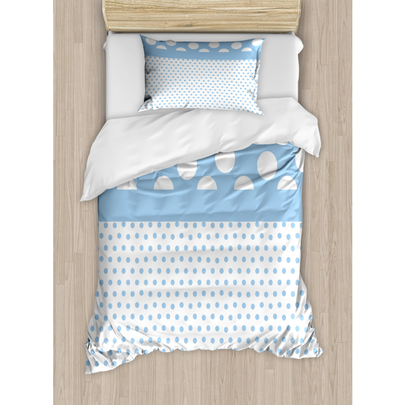 Baby Blue Polka Dots Duvet Cover Set