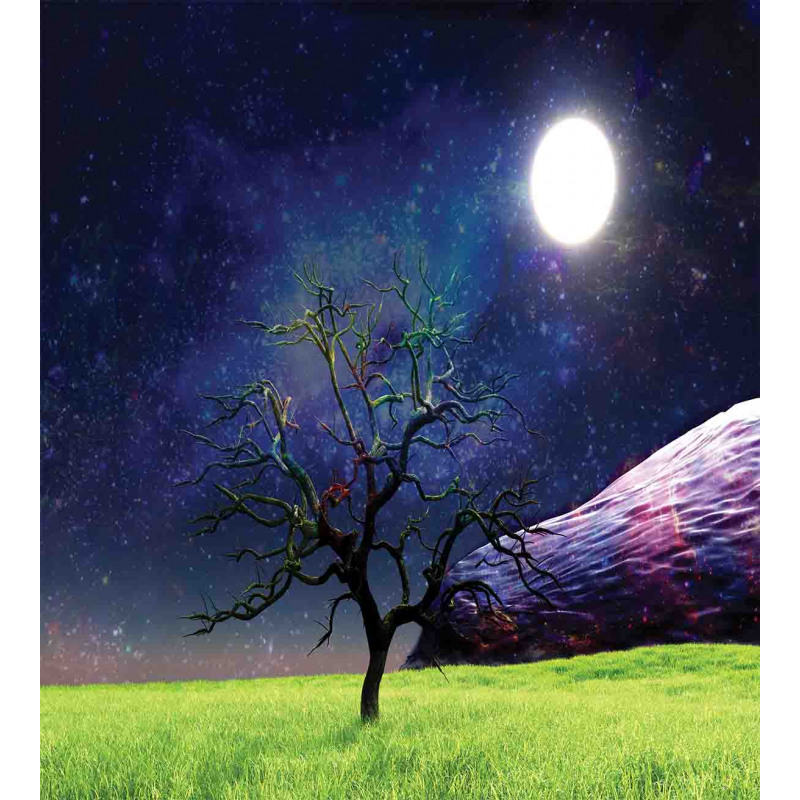 Full Moon Galaxy Grass Duvet Cover Set