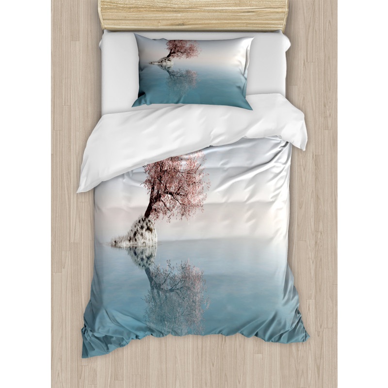 Lonely Tree in Water Duvet Cover Set