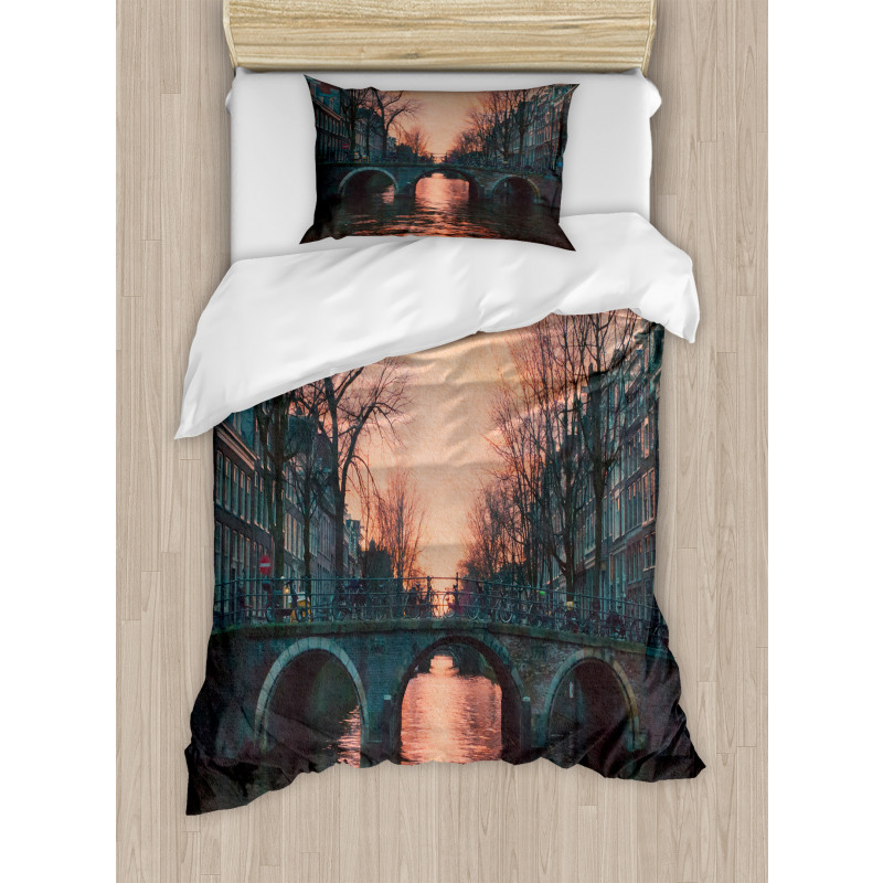 Amsterdam Vintage Bridge Duvet Cover Set