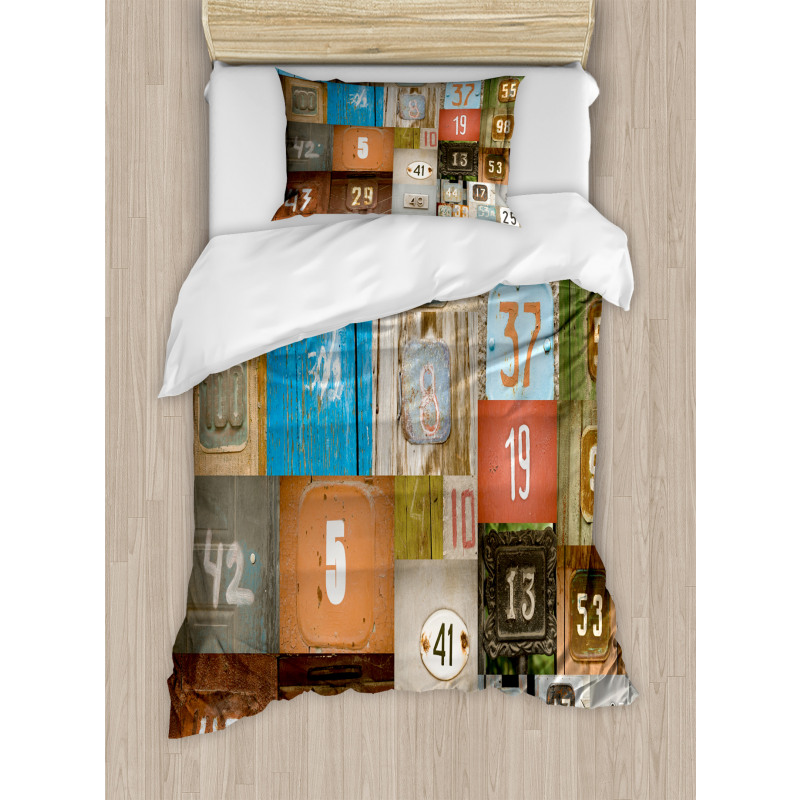 Nostalgic Door Numbers Duvet Cover Set