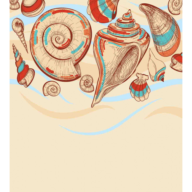 Seashells Pastel Colored Duvet Cover Set