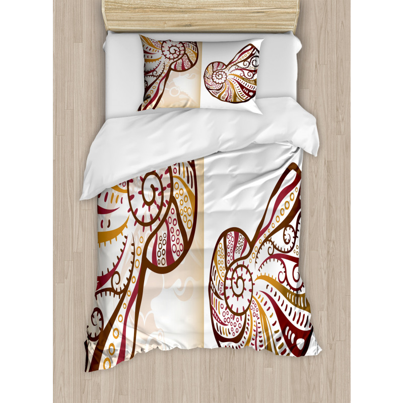 Seashells Abstract Boho Duvet Cover Set