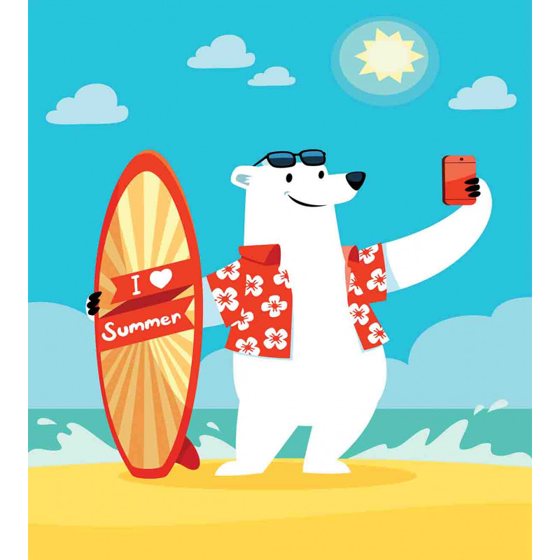 Polar Bear Selfie Surf Duvet Cover Set