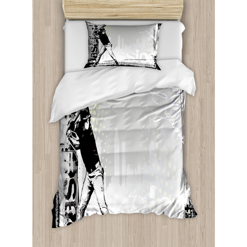 Baseball Sketch Art Duvet Cover Set