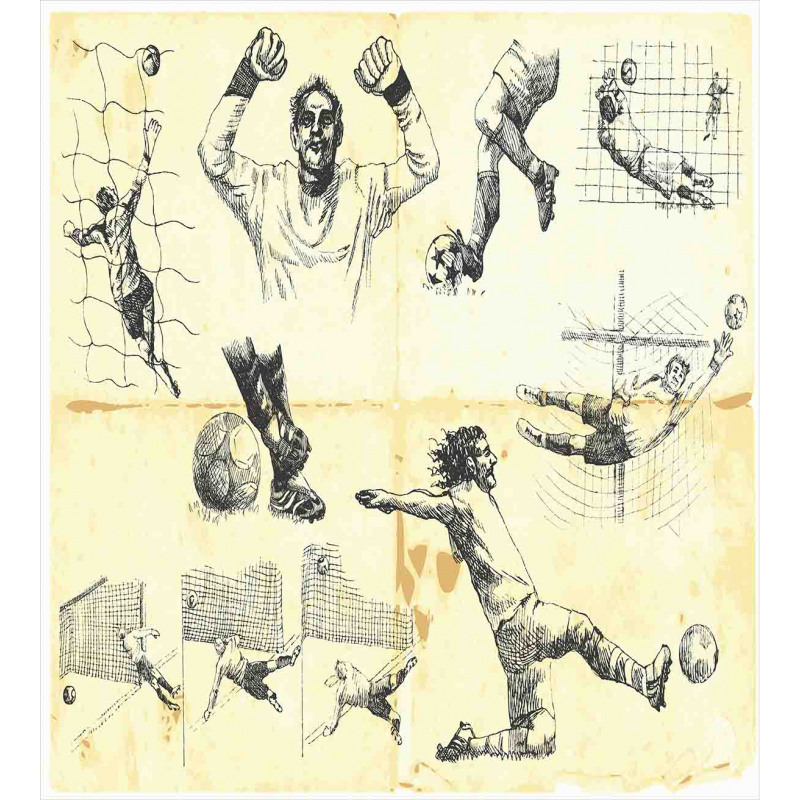 Soccer Players Artwork Duvet Cover Set