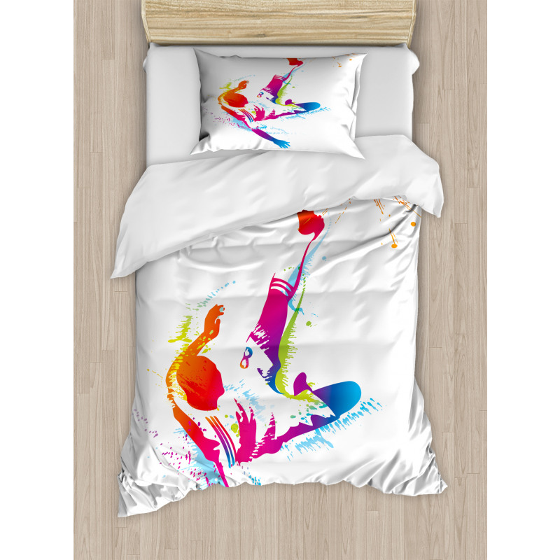 Kicking Ball Watercolors Duvet Cover Set