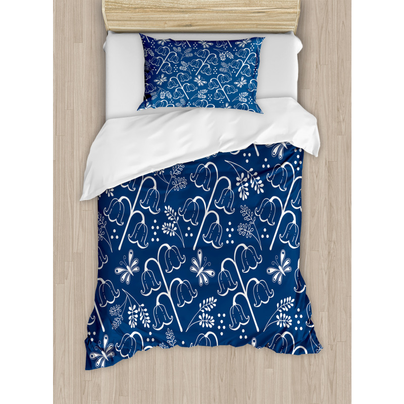 Hand Drawn Leaf Branch Duvet Cover Set