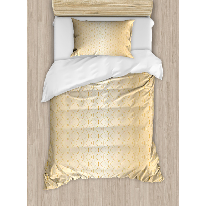 Geometric Gold Patterns Duvet Cover Set