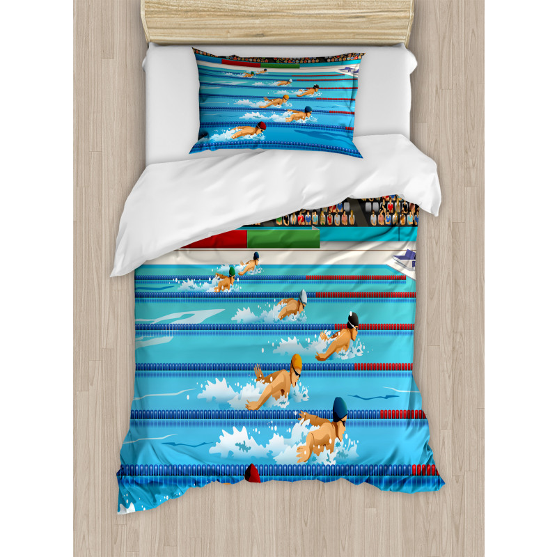 Olympics Swimming Race Duvet Cover Set